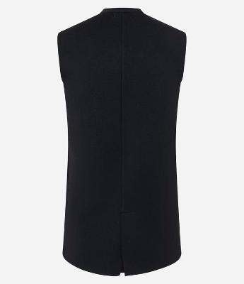 Colete Alongado em Tricô com Abotoamento Transpassado