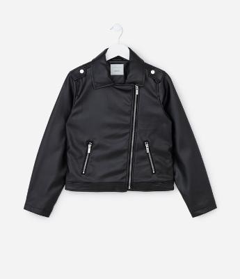 Jaqueta Infantil Biker com Zíper Assimétrico – Tam 5 a 14 Anos