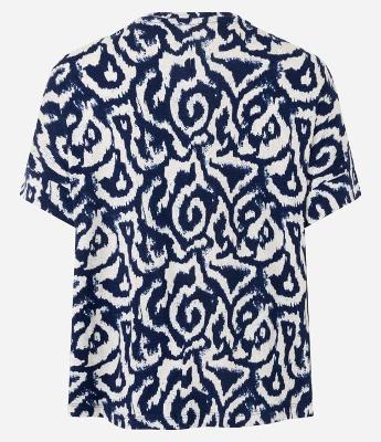 Blusa Manga Curta em Viscolycra com Estampa Abstrata