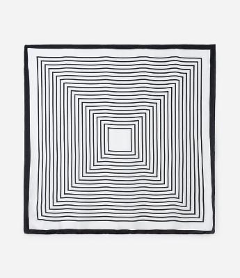 Lenço Acetinado com Estampa Geométrica de Listras