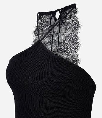 Blusa Alça fina com Decote Halter e Renda nas Costas