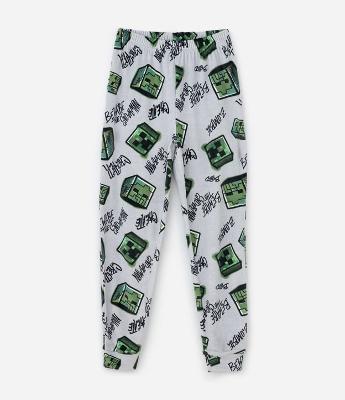 Pijama Infantil em Plush com Estampa Minecraft – Tam 5 a 14 Anos