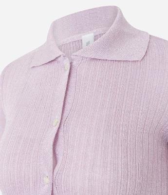 Blusa em Tricô Manga Longa com Detalhes Contrastantes