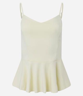 Blusa Peplum em Ponto Roma com Alça Fina Regulável