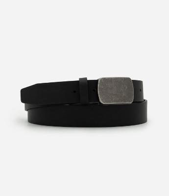 Cinto Sintético Liso Fivela Jacaré Prata Velho