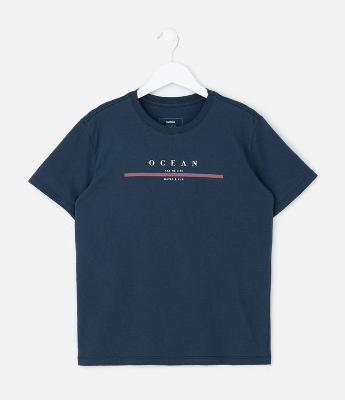 Camiseta Infantil Regular com Estampa Ocean – Tam 5 a 14 Anos