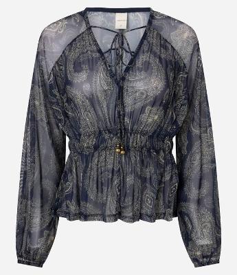 Bata em Tule com Estampa Paisley e Elástico na Cintura