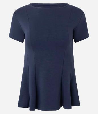Blusa Peplum em Ponto Roma Com Mangas Curtas