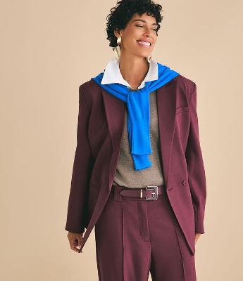 Blazer Oversized Alfaiatado com Fechamento Transpassado