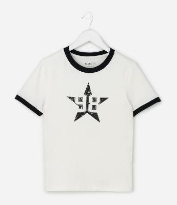 Camiseta em Algodão com Estampa Numérica com Estrela