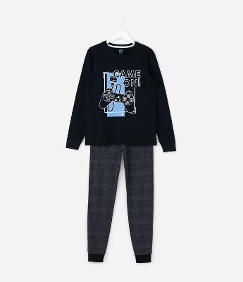 Pijama Infantil com Estampa PlayStation – Tam 7 a 16 Anos