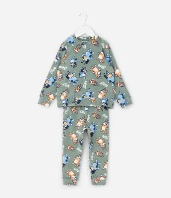 Pijama Infantil com Estampa Bluey e Bingo – Tam 2 a 6 Anos