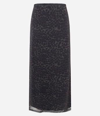 Saia Longa em Tule com Estampa Oncinha