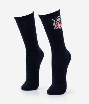 Meia Cano Longo Individual Algodao Personagem Licenciado NFL Escudo Listra Surton