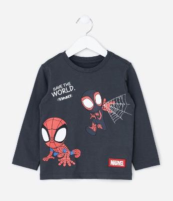 Camiseta Infantil com Estampa Spidey e Miles – Tam 2 a 6 Anos