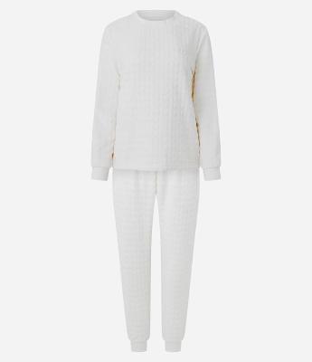 Pijama Longo em Fleece com Textura