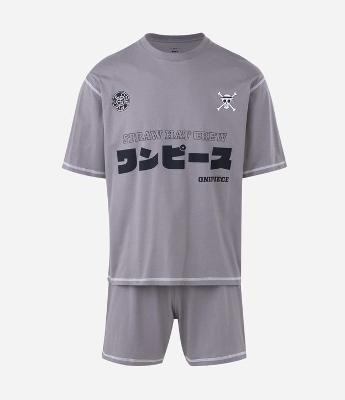 Pijama Curto em Algodão com Estampa One Piece