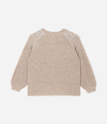 Suéter Amplo em Tricô com Bordado de Paetês Curve & Plus Size