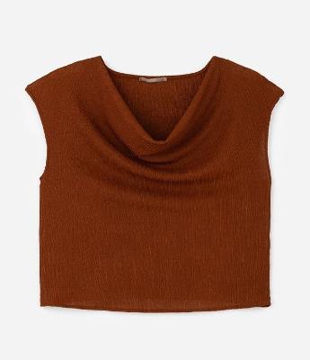 Blusa Regular Texturizada com Decote Degagê Curve & Plus Size