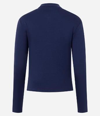 Blusa Polo com Manga Longa em Algodão