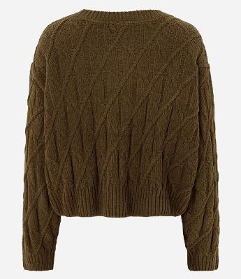 Blusão Canelada em Tricô com Manga Longa