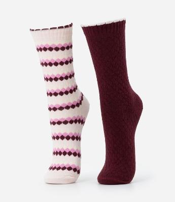 Kit 02 Meias em Algodão Texturizadas