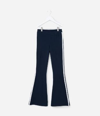Calça Infantil Flare em Cotton com Listras Laterais – Tam 7 a 16 Anos