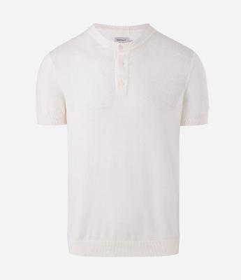 Camiseta Manga Curta Efeito Tricô Texturizado Gola Padre