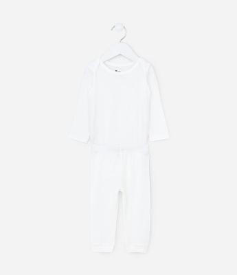 Conjunto Infantil Térmico com Body Manga Longa e Calça – Tam RN a 24 Meses