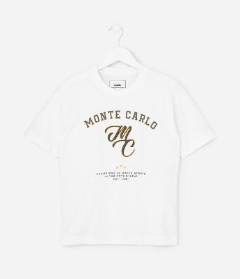 Camiseta Infantil com Lettering Monte Carlo – Tam 5 a 14 Anos