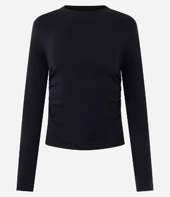 Blusa Manga Longa com Franzido na Cintura em Algodão