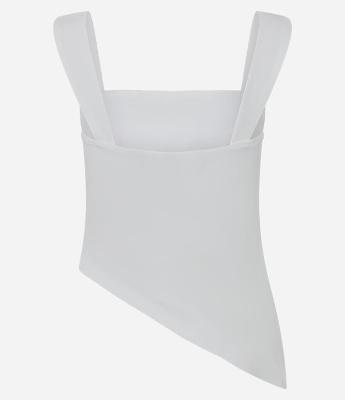 Blusa Alongada com Drapeado Assimétrico e Alça Larga