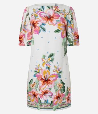 Vestido Curto com Estampa Floral e Abertura nas Costas