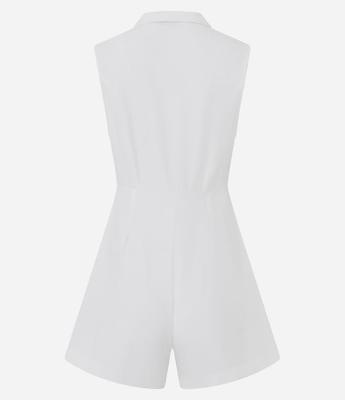 Macacão Curto Alfaiatado em Viscose com Drapeado