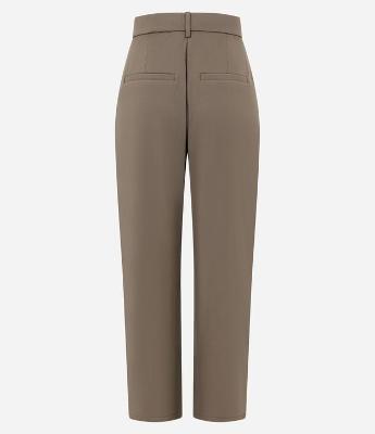 Calça Alfaiatada em Microfibra com Pregas Frontais