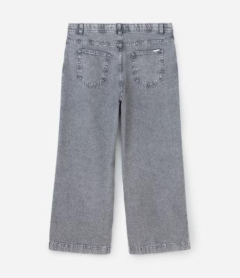 Calça Wide Leg Jeans com Brilhos Curve & Plus Size