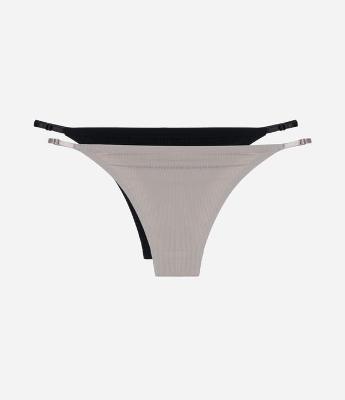 Kit 02 Calcinhas String em Microfibra Texturizada