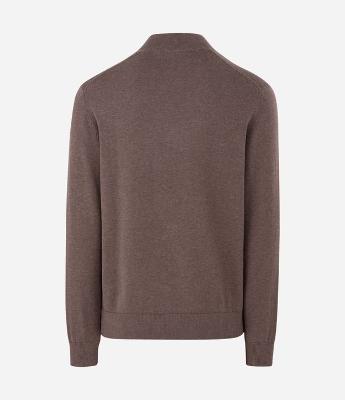 Suéter em Tricô com Zíper na Gola