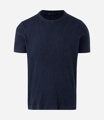Camiseta Slim em Tricô com Mix de Texturas