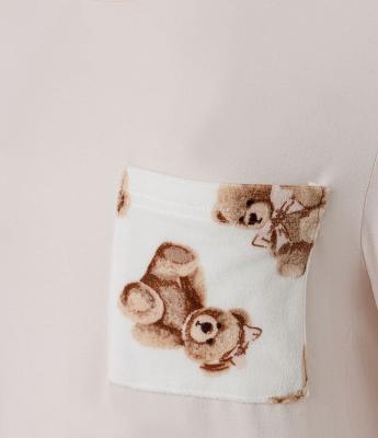 Pijama Longo em Plush Com Estampa de Ursinhos