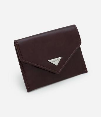 Carteira Envelope Pequena em PU com Detalhe Triangular