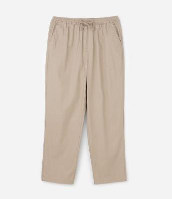 Calça Sarja Lisa com Cós Elástico e Amarração Modelo Relaxed