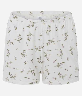 Pijama Curto em Viscose com Estampa Floral e Renda