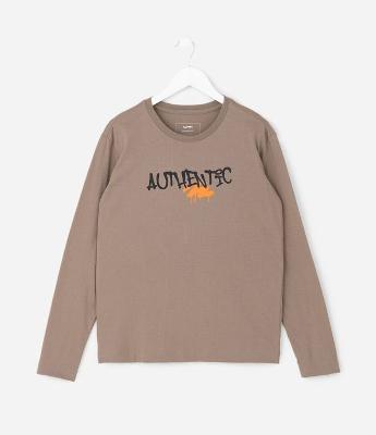 Camiseta Infantil com Estampa Authentic – Tam 5 a 14 Anos