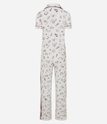 Pijama Americano Longo com Estampa de Mini Ícones