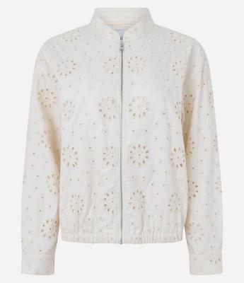 Jaqueta Bomber em Sarja com Laise Floral