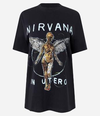Camiseta Manga Curta com Estampa Nirvana Albúm In Utero