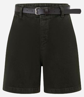 Bermuda Midi em Sarja com Cinto e Cós Estruturado