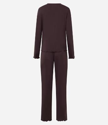 Pijama Longo em Viscolycra com Abotoamento e Frufrus