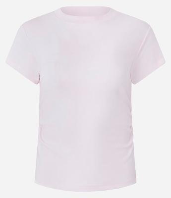 Blusa Manga Curta em Algodão Peruano com Franzido na Lateral